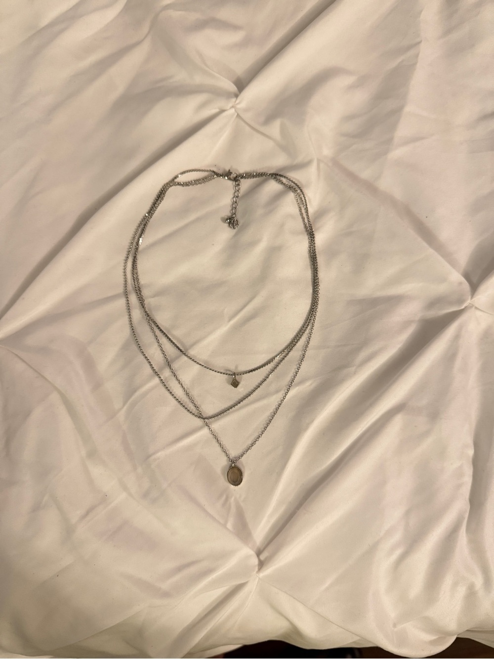 Layered Silver Coin Pendant Necklace - Women Jewelry